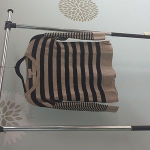 Large banana Republic long sleeve shirt tan black stripes